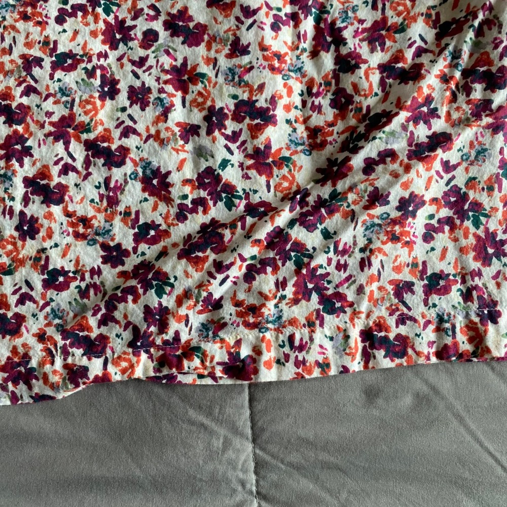 Eddie Bauer Large White Floral Tank Top Cotton Lightweight Spring Summer Buttons - Picture 9 of 10